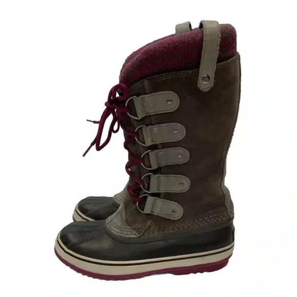 Sorel Shoes - Sorel Joan of Arctic Knit Leather Winter Waterproof Snow Boots Women Size 8